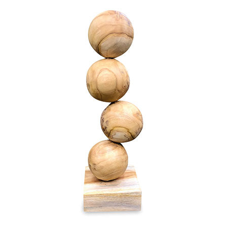Teak 4 Ball Sculpture 45 cm