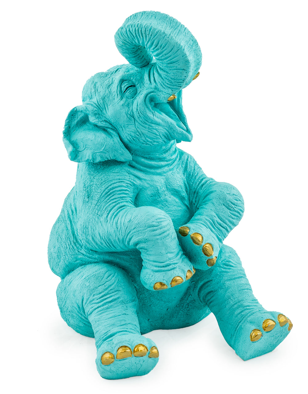 Pale Blue with Gold Details Laughing Elephant