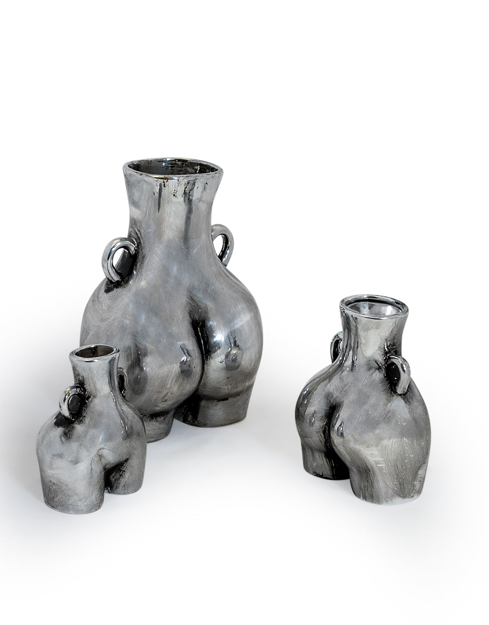 Antique Silver Small "Love Handles" Booty Vase