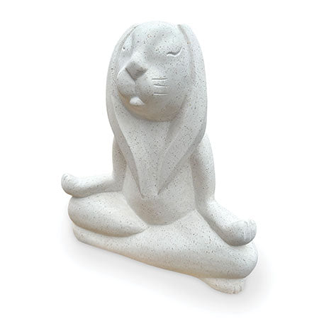TERRAZO STONE YOGA BUNNY LOTUS POSE STATUE 30CM