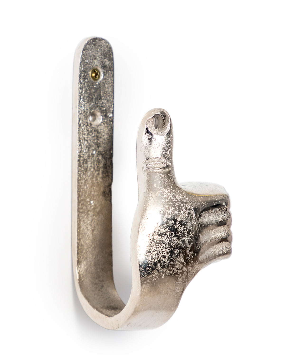Raw Nickel Thumbs Up Hand Coat Hook
