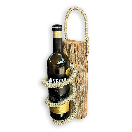 DRIFTWOOD & ROPE WINE HOLDER WALL HANGING