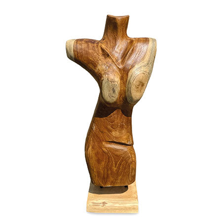 SOLID TEAK NAKED LADY SCLUPTURE H55CM