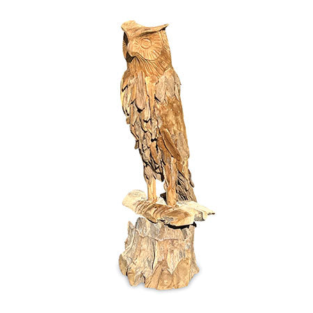 ROOT CARVED OWL 100CM
