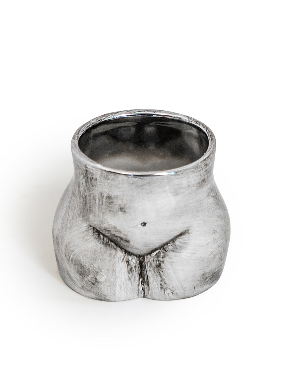 Antique Silver Small Booty Flower Pot/Storage Jar