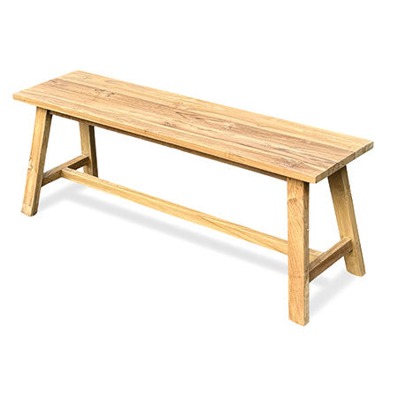 RECLAIMED TEAK BACKLESS  BENCH 120CM