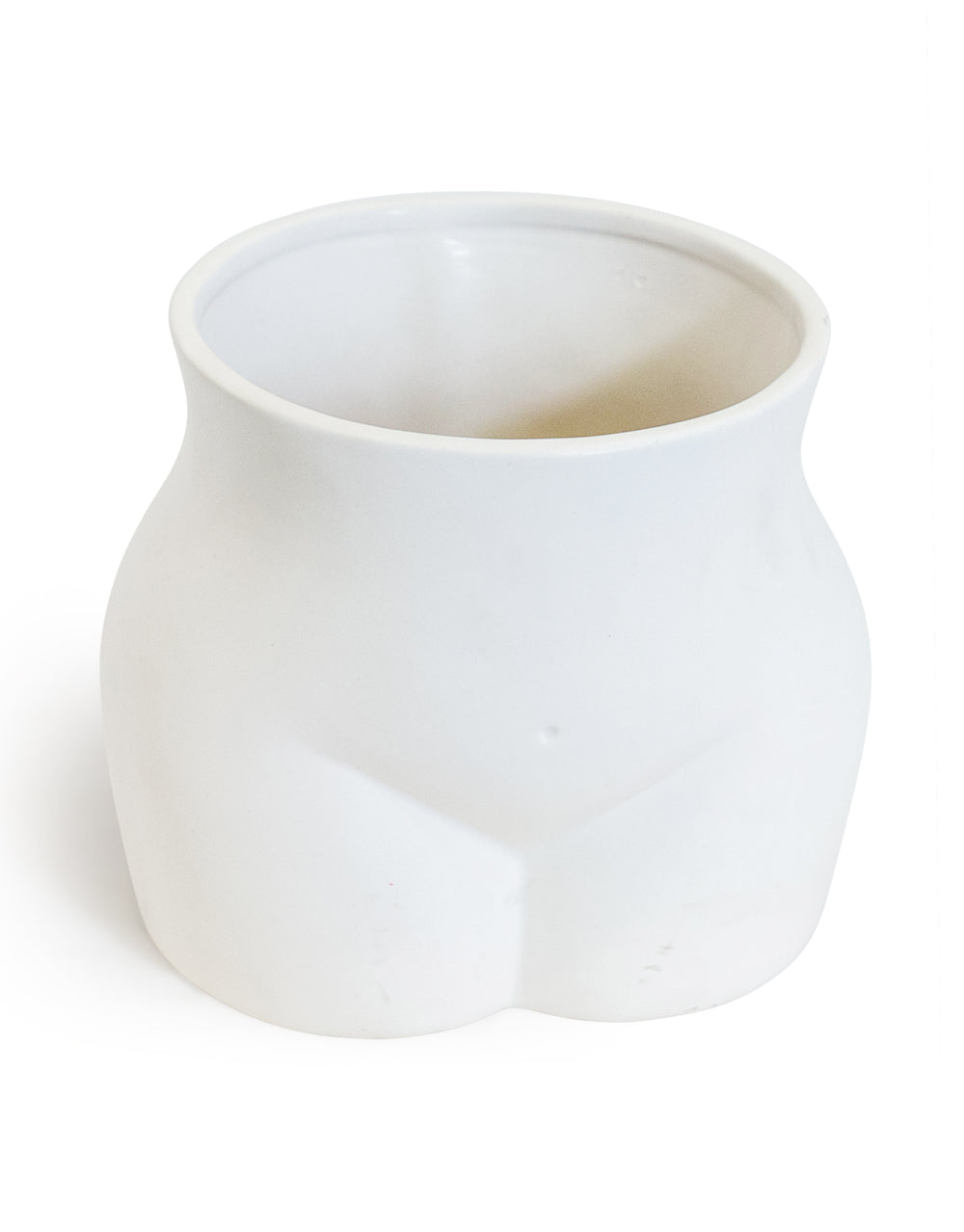 Matt White Large Booty Flower Pot/Storage Jar