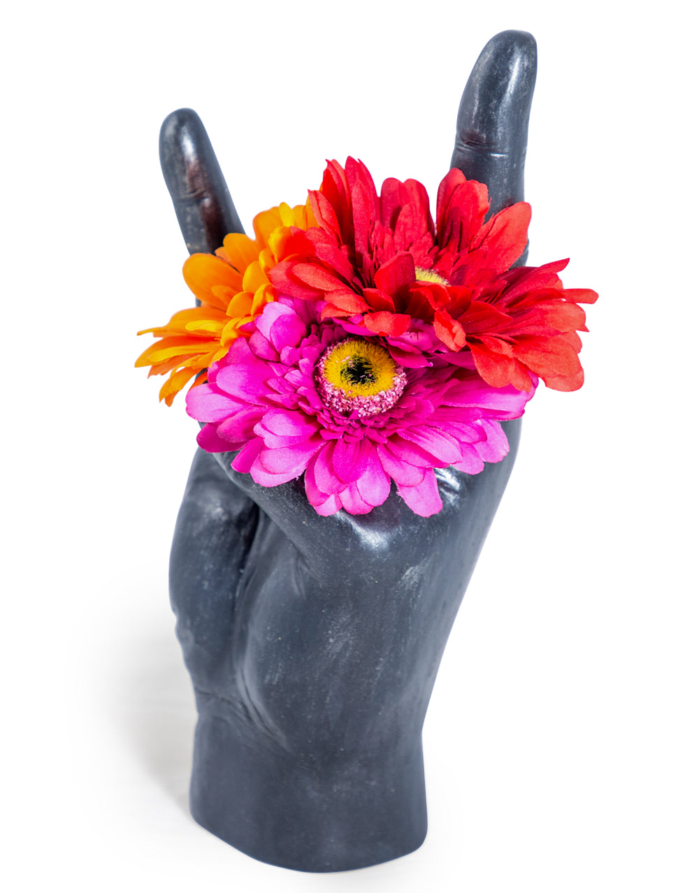 Large Black "Rock On!" Hand Ornament/Vase