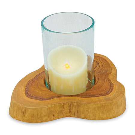 Root Natural Table Lantern With Glass