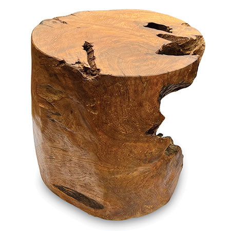 Teak Round Solid Block Coffee Table 50x50xh45cm