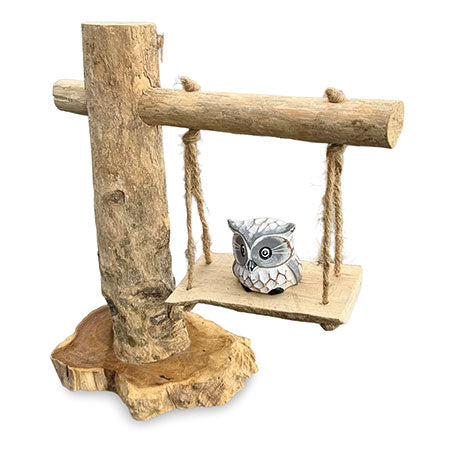 BABY OWL ON A SWING 30 CM