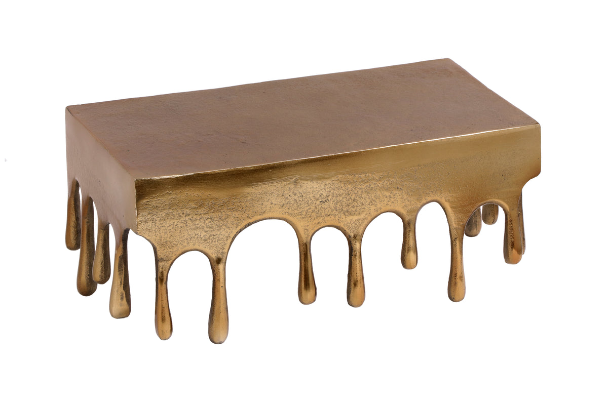 Gold "Dali" Drip Small Rectangular Aluminium Wall Shelf