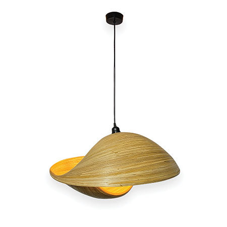 WOODEN DOUBLE SEA SHELL LAMPSHDE 60CM