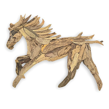 DRIFTWOOD WALL ART HORSE 70CM