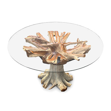 Lombok Round Dining table with  glass 150 cm