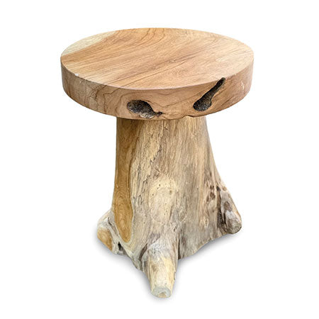BABY ROUND TEAK ROOT LAMP TABLE H30CM