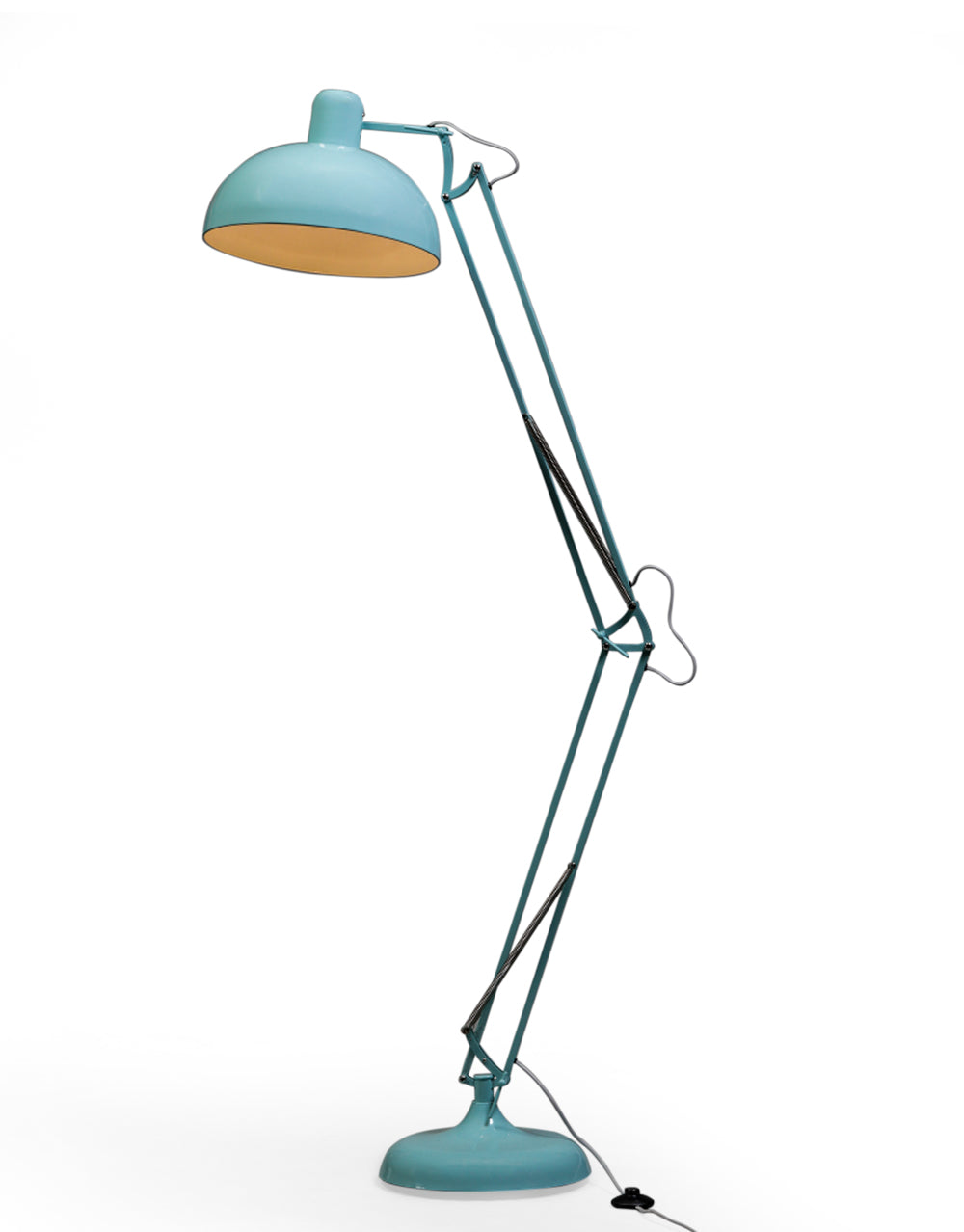 Sky Blue Extra Large Classic Desk Style Floor Lamp (Grey Fabric Flex)