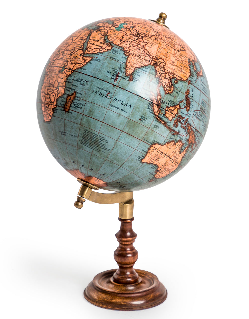Antique Globe on Wooden Stand