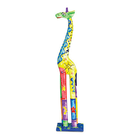 BALI PAINTED GIRAFFE 60cm