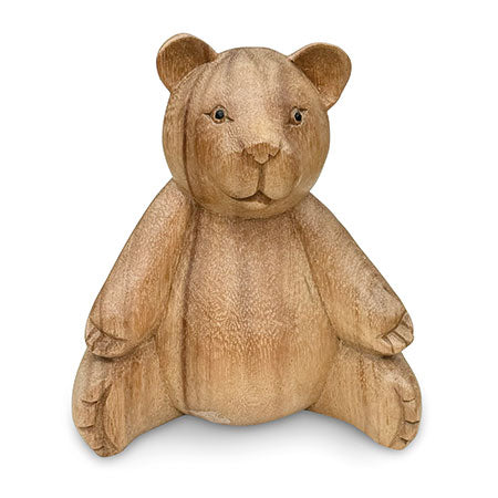 CARVED TEDDY BEAR OPEN ARMS 15CM
