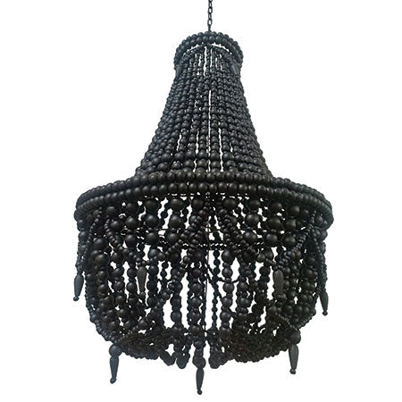 ARTISAN BEADED LAMPSHADE 50X50X65CM BALI BLACK