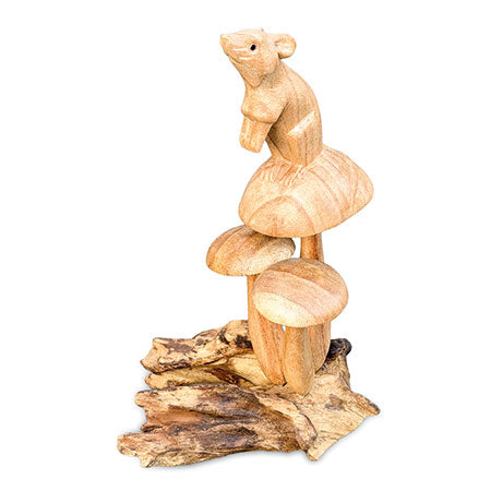 MOUSE ON MUSHROOM 22 CM