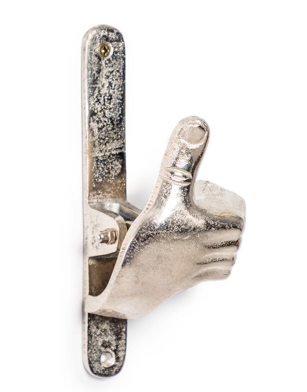 Raw Nickel Thumbs Up Hand Door Knocker