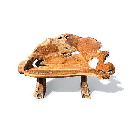 Twin Trunk Teak Root Statement Bench 150cm