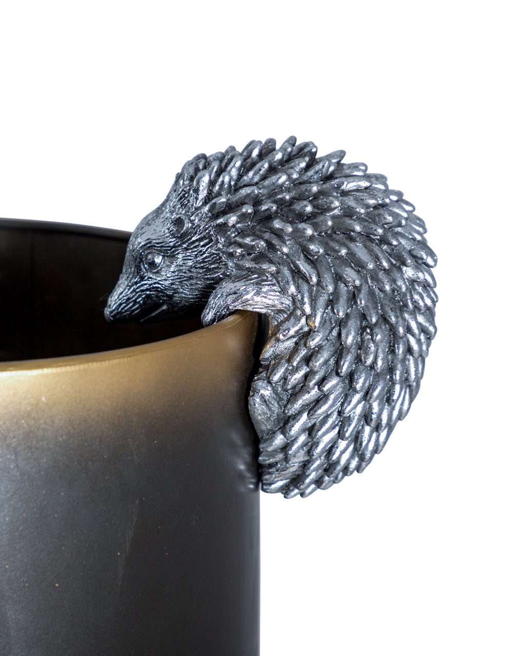 Antique Silver Hanging Hedgehog Pot Decor