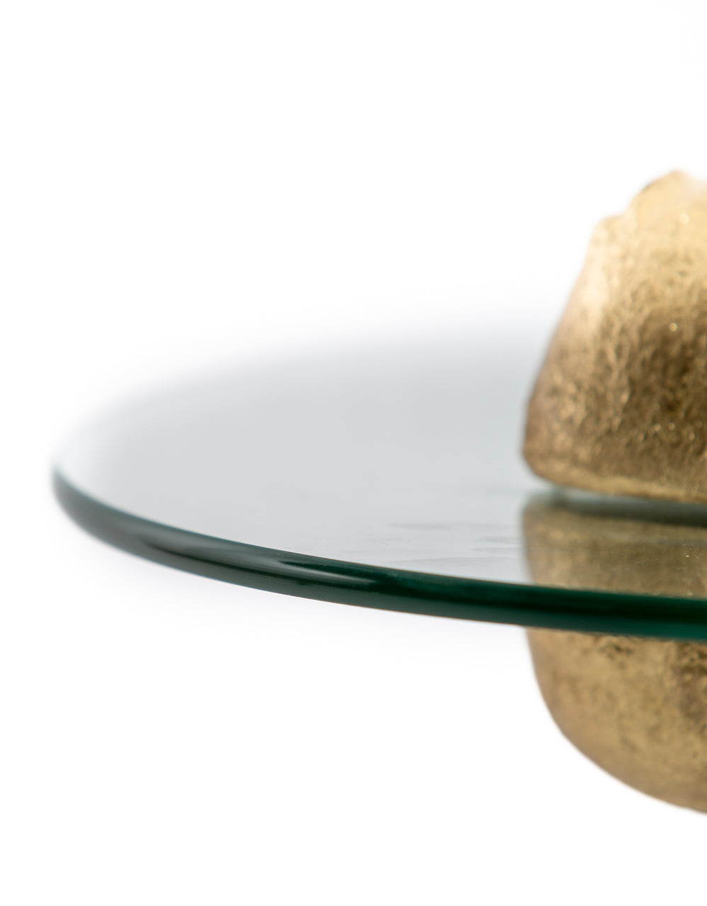 Large Gold Hippo Glass Top Side / Coffee Table