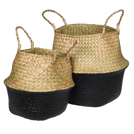 Black & Natural Seagrass Baskets
