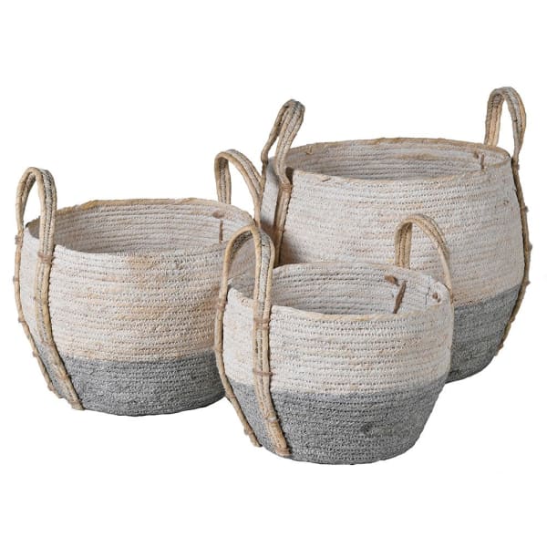 Grey & White Seagrass Baskets