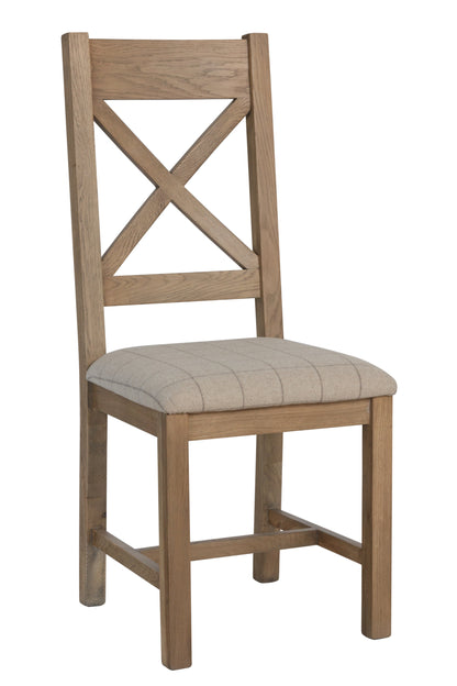 Horner Cross Back Fabric Seat Dining Chair