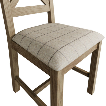 Horner Cross Back Fabric Seat Dining Chair